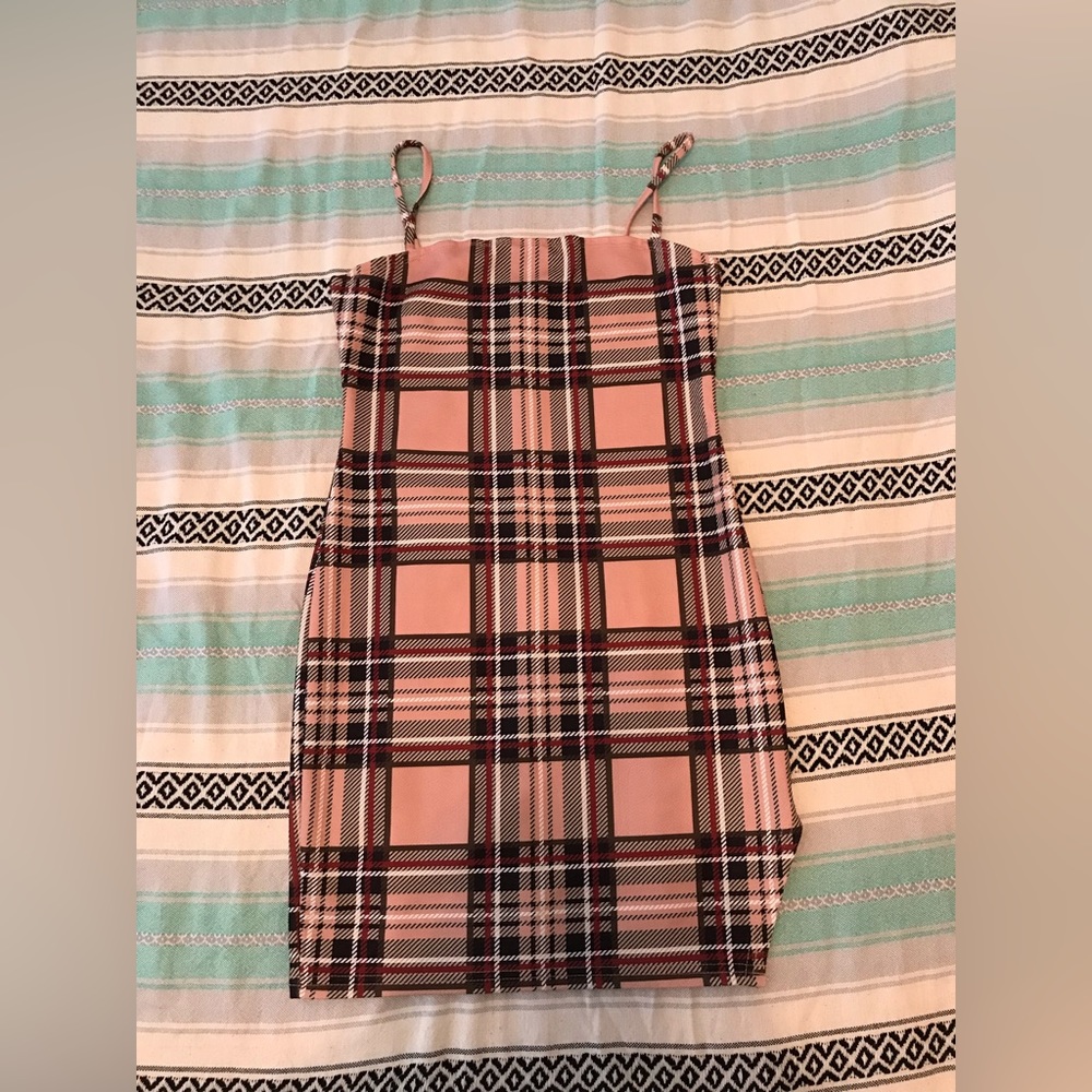 SHEIN Plaid Mini Dress w/ Slit